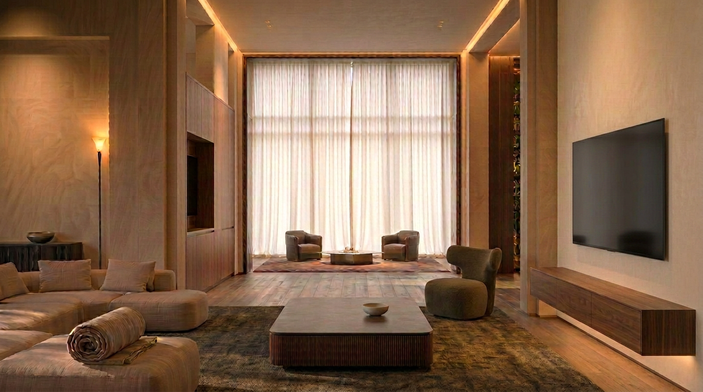 A Home in Quiet Balance — living space
