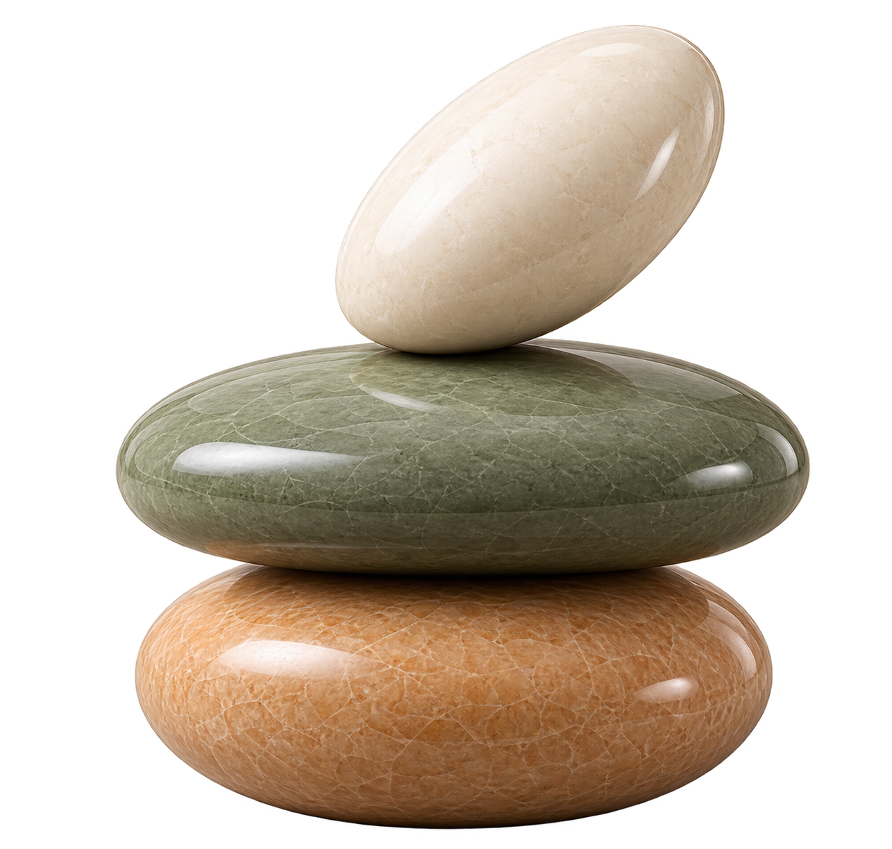 Three balanced stones — the LIVENSA symbol of proportion and harmony